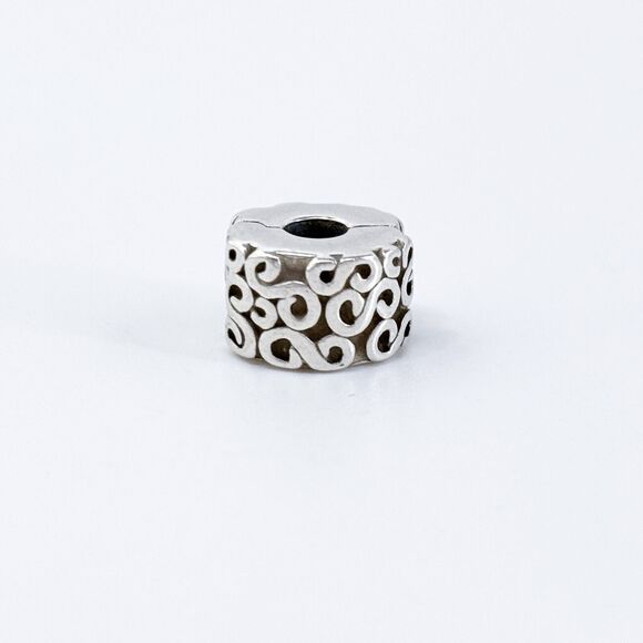 Vintage Pandora ALE Sterling Silver 925 Swirl Clip Charm 925 - Picture 2 of 7